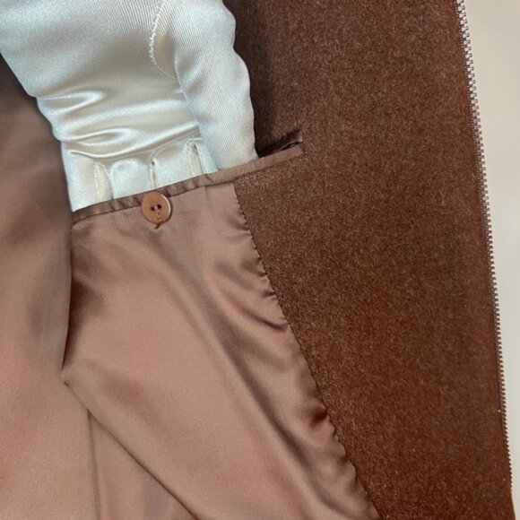 EILEEN FISHER Italian Fabric 100% WOOL Mock Neck FullZip Coat Jacket Pockets XL - Picture 9 of 14